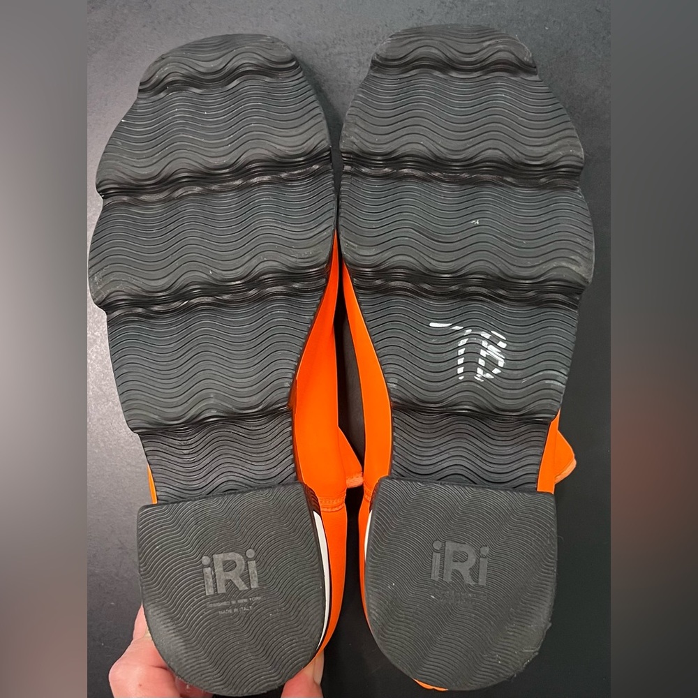 iRi WES I Neon Orange Low Top Vegan Platform Sneakers Neoprene Chunky Shoes - Picture 15 of 15